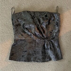 Lavender brown silver strapless top. Size XS